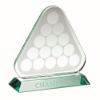Picture of Jade Glass Triangle Plaque With Pool|snooker Balls (10mm Thick) - 6.75in