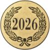 Picture of Metal 2026 Year Date Centre 25mm Gold - 1in