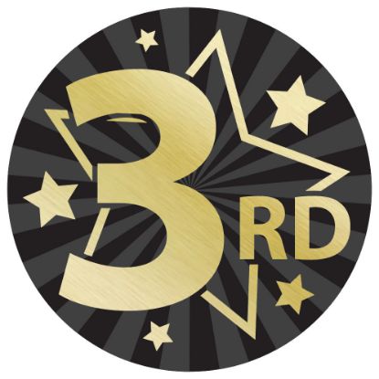 Picture of 3rd Gold~black Printed Centre 50mm