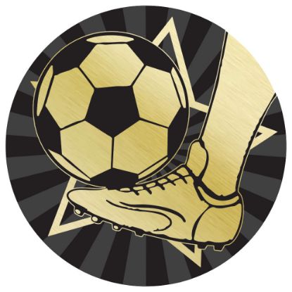 Picture of Football Gold~black Printed Centre 50mm