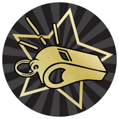 Picture of Referee Gold~black Printed Centre 50mm