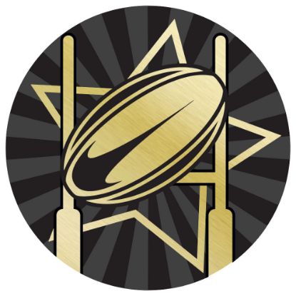 Picture of Rugby Gold~black Printed Centre 50mm
