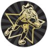 Picture of Rugby Female Gold|black Printed Centre 50mm - 2in