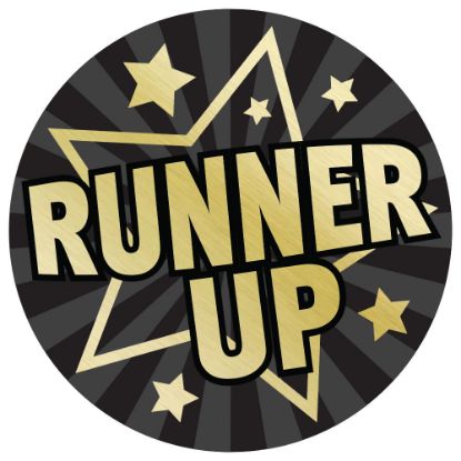 Picture of Runner Up Gold~black Printed Centre 50mm
