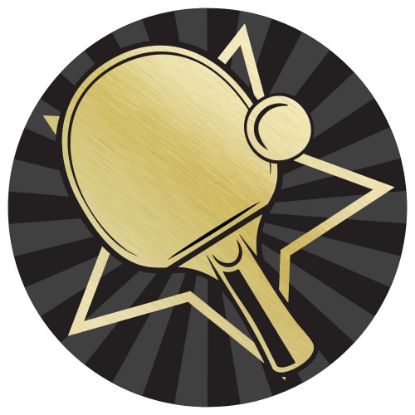 Picture of Table Tennis Gold~black Printed Centre 50mm