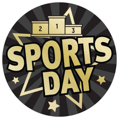 Picture of Sports Day Gold~black Printed Centre 50mm