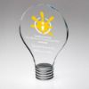 Picture of Clear Glass Lightbulb Plaque On Metal Screw Base (Approx 10mm Thick) - 8.5in