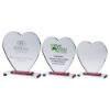 Picture of Clear Glass Heart With Red Stepped Base (10mm Thick) - 8in