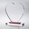 Picture of Clear Glass Heart With Red Stepped Base (10mm Thick) - 8in