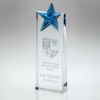 Picture of Clear Glass Wedge With Blue Glass Star - 9in