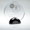 Picture of Clear Glass Round Plaque (10mm Thick) In Gun Metal Base - 6.5in