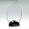 Picture of Clear Glass Oval Plaque (10mm Thick) In Gun Metal Base - 8in