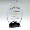 Picture of Clear Glass Oval Plaque (10mm Thick) In Gun Metal Base - 8in