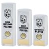Picture of White Plastic Filled Column Football Most Improved Player (1in Cen) - 7in