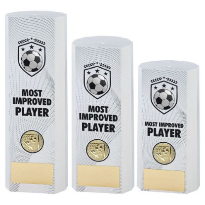 Picture of White Plastic Filled Column Football Most Improved Player (1in Cen)