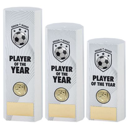 Picture of White Plastic Filled Column Football Player Of The Year (1in Cen)