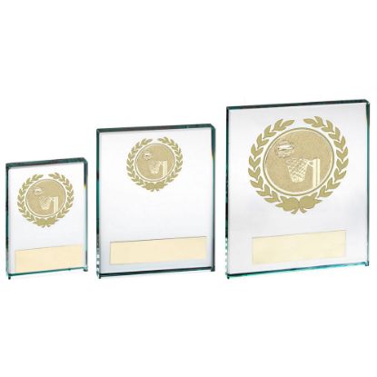 Picture of Jade~gold Glass Block With Netball Insert And Plate