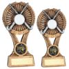 Picture of Brz|gold|pew Hockey Round Wreath On V Riser With Plate (1in Cen) - 6in