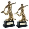 Picture of Antique Gold Premium Male Football Figure On Black Base With Plate - 16in