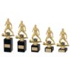 Picture of Gold|blk Plastic Female Football Figure On Blk Marble Trophy (1in Cen) - 10in