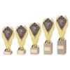 Picture of Gold Holder + Player Of The Match Disc & Cream Marble Trophy (1in Cen) - 7.75in