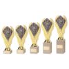 Picture of Gold Holder + Players' Player Disc & Cream Marble Trophy (1in Cen) - 8.25in