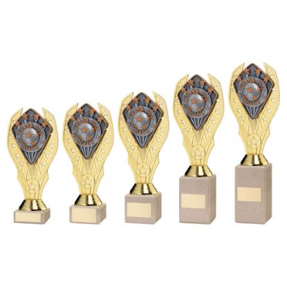 Picture of Gold Holder + Thank You Coach Disc & Cream Marble Trophy (1in Cen) - 10in