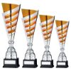 Picture of Silver|gold Stripe Cup Assembled Trophy And Plate - 22in