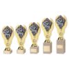 Picture of Gold Plastic Holder + Dominoes Disc On Cream Marble Trophy (1in Cen) - 10in