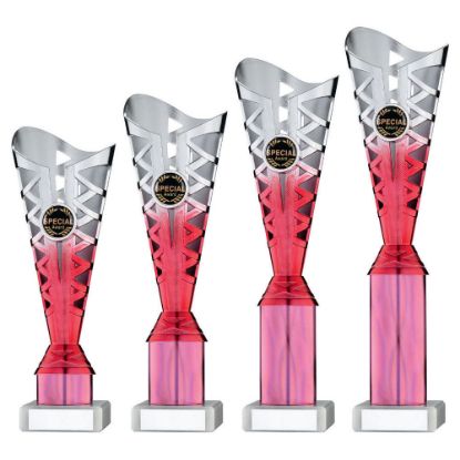 Picture of Silver~pink Plastic Titan Cup Assembled On Marble (1in Cen)