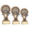 Picture of Brz|gold|pew Darts Round Wreath On V Riser With Plate (1in Cen) - 7in