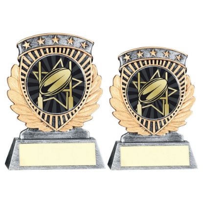 Picture of Pew~gold 5 Star Holder With Vinyl Rugby Insert & Plate