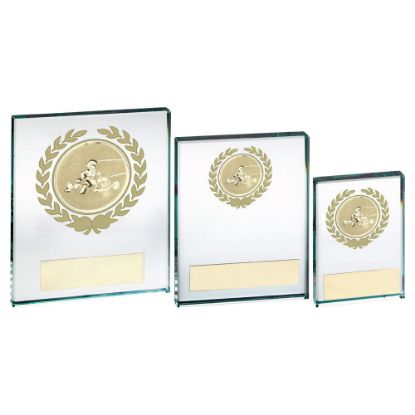 Picture of Jade~gold Glass Block With Go Kart Insert And Plate