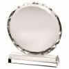 Picture of Clear Glass Circle With Faceted Edge On Base  (25mm Thick) - 8in
