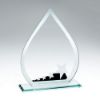 Picture of Jade Glass Teardrop With Silver|black Star Design (4mm Thick) - 8in