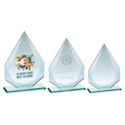 Picture of Jade Glass Diamond + Silver Lined Edges (4mm Thick) - 8in