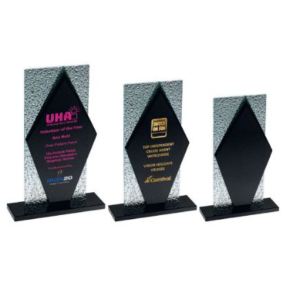 Picture of Black Glass Diamond And Base With Clear Frosted Backdrop