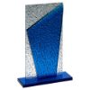 Picture of Blue Glass Plaque And Base With Clear Frosted Backdrop - 9.75in