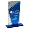 Picture of Blue Glass Plaque And Base With Clear Frosted Backdrop - 9.75in