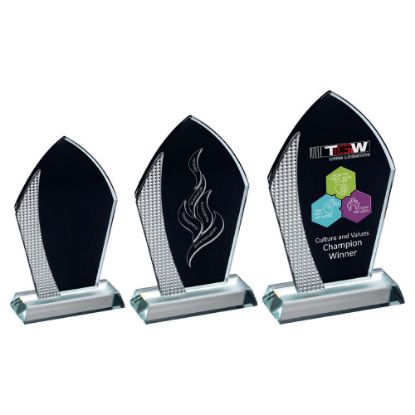 Picture of Black Backed Clear Glass Arrowhead With Silver Detail