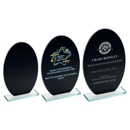 Picture of Black Backed Jade Glass Oval(4mm Thick) - 8in