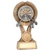 Picture of Brz|gold|pew Darts Round Wreath On V Riser  (1in Cen) - 7in