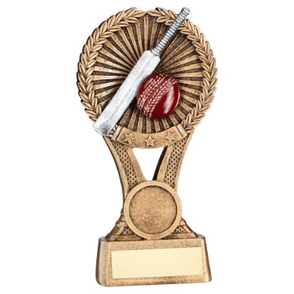 Picture of Brz|gold|pew Cricket Round Wreath On V Riser (1in Cen) - 7in