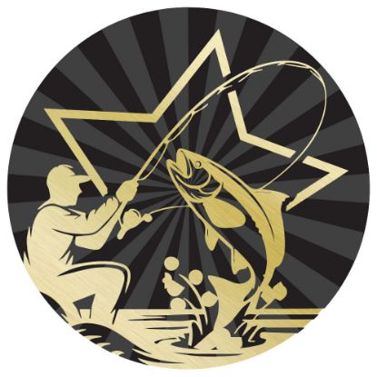 Picture of Angling Gold~black Printed Centre 25mm