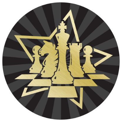 Picture of Chess Gold~black Printed Centre 25mm