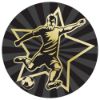 Picture of Football Male Gold|black Printed Centre 25mm - 1in