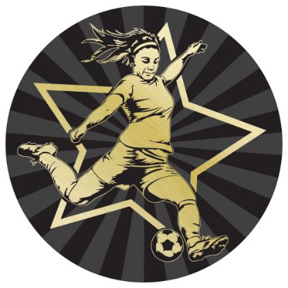 Picture of Football Female Gold~black Printed Centre 25mm