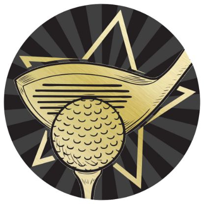 Picture of Golf Gold~black Printed Centre 25mm