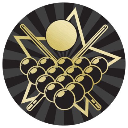 Picture of Pool~snooker Gold~black Printed Centre 25mm