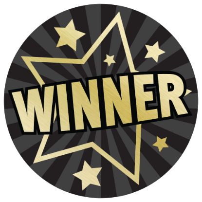 Picture of Winner Gold~black Printed Centre 25mm